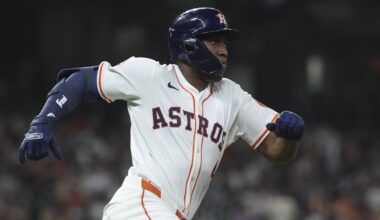 Houston Astros right fielder Jesus Sanchez