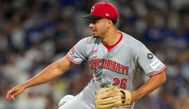 Chase Burns (26) throws a pitch