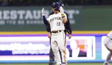 Milwaukee Brewers first baseman Keston Hiura.