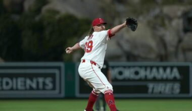 Aug 19, 2025; Anaheim, California, USA; Los Angeles Angels relief pitcher Andrew Chafin (39) throws in the seventh inning against the Cincinnati Reds at Angel Stadium. Mandatory Credit: Kirby Lee-Imagn Images