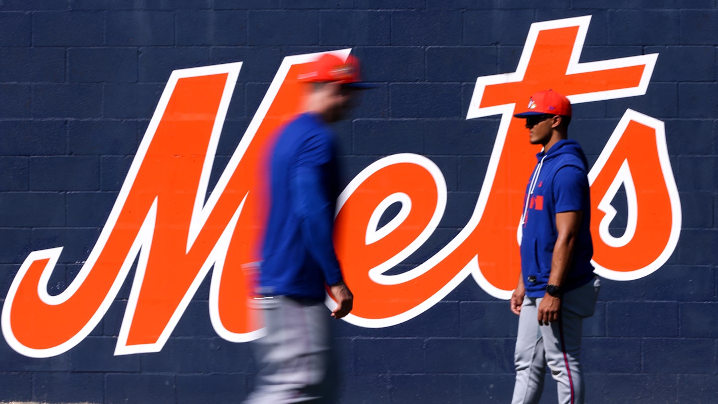 Feb 13, 2026; Port St. Lucie, FL, USA; A view of a Mets signage during spring training at Clover Park. Mandatory Credit: Sam Navarro-Imagn Images