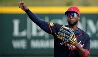 Atlanta Braves outfielder Jurickson Profar warms up at a spring training workout Thursday, Feb. 27th at CoolToday Park in North Port.
