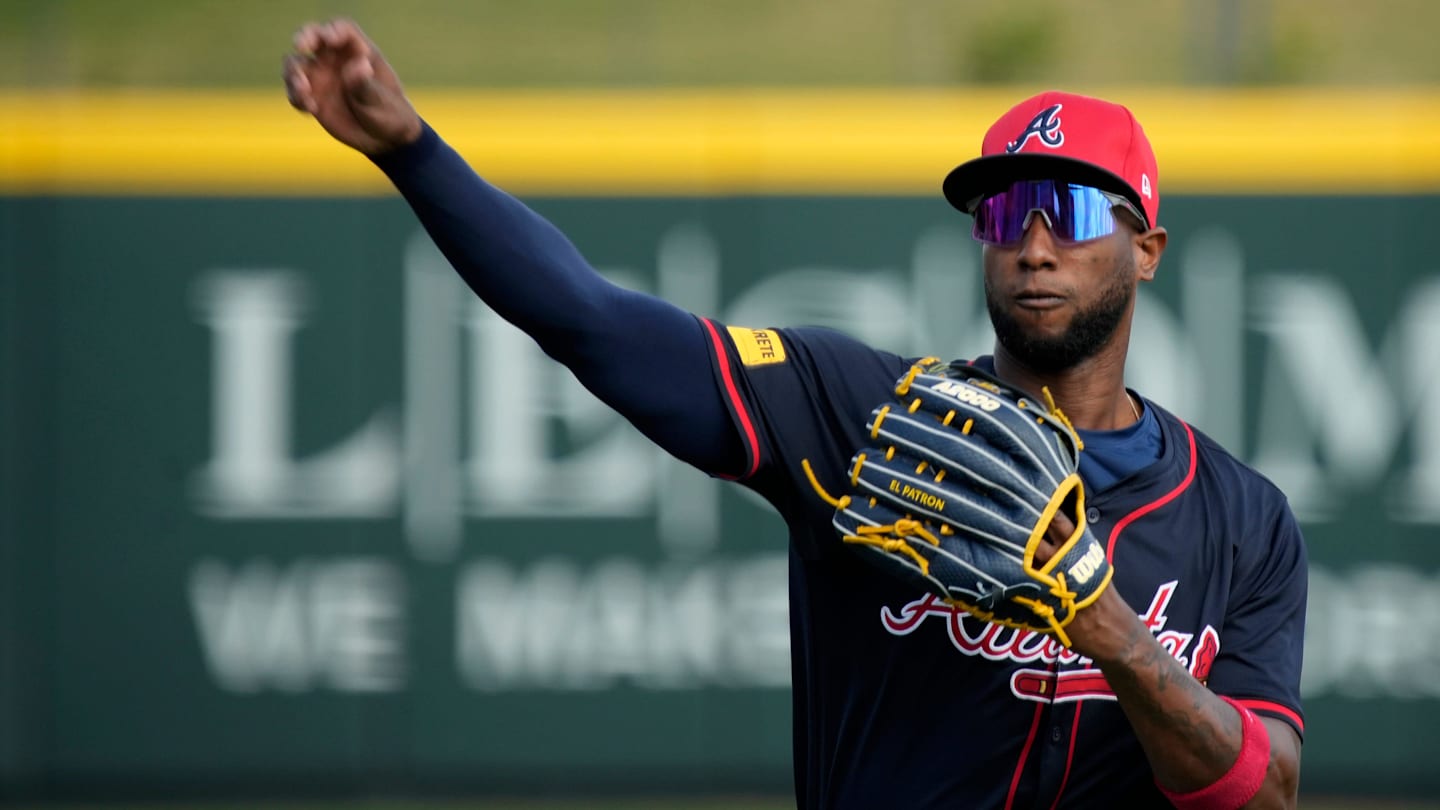 Atlanta Braves outfielder Jurickson Profar warms up at a spring training workout Thursday, Feb. 27th at CoolToday Park in North Port.