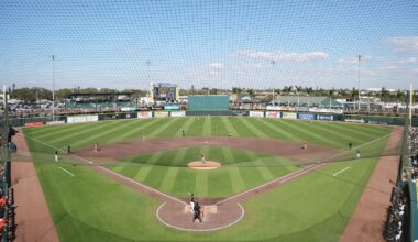 Feb 26, 2025; Bradenton, Florida, USA;  A general view of LECOM Park during the sixth inning where the Baltimore Orioles and Pittsburgh Pirates play a spring training game. Mandatory Credit: Kim Klement Neitzel-Imagn Images