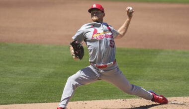 Apr 3, 2024; San Diego, California, USA; St. Louis Cardinals starting pitcher Zack Thompson (57) throws a pitch against the San Diego Padres during the first inning at Petco Park. Mandatory Credit: Ray Acevedo-Imagn Images