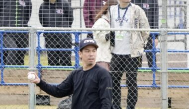 Baseball: MLB returnee Maeda looking to fit in at camp with Eagles