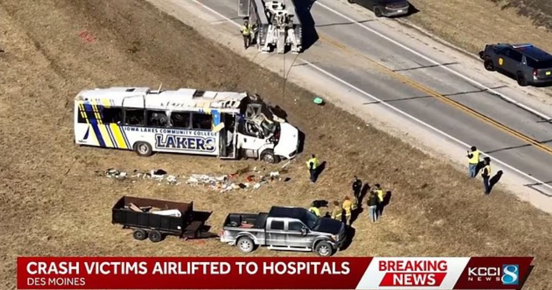 College baseball team bus crash leaves at least one dead after team's vehicle careened off road on way to game