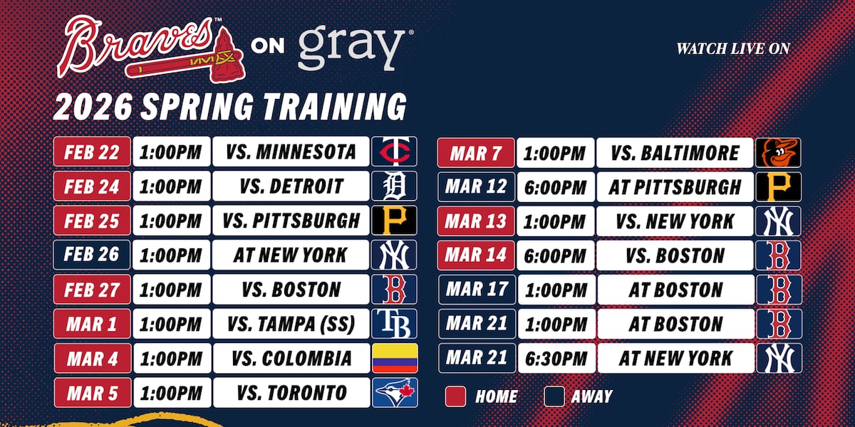 Atlanta Braves, Gray Media announce 15 Spring training games for free