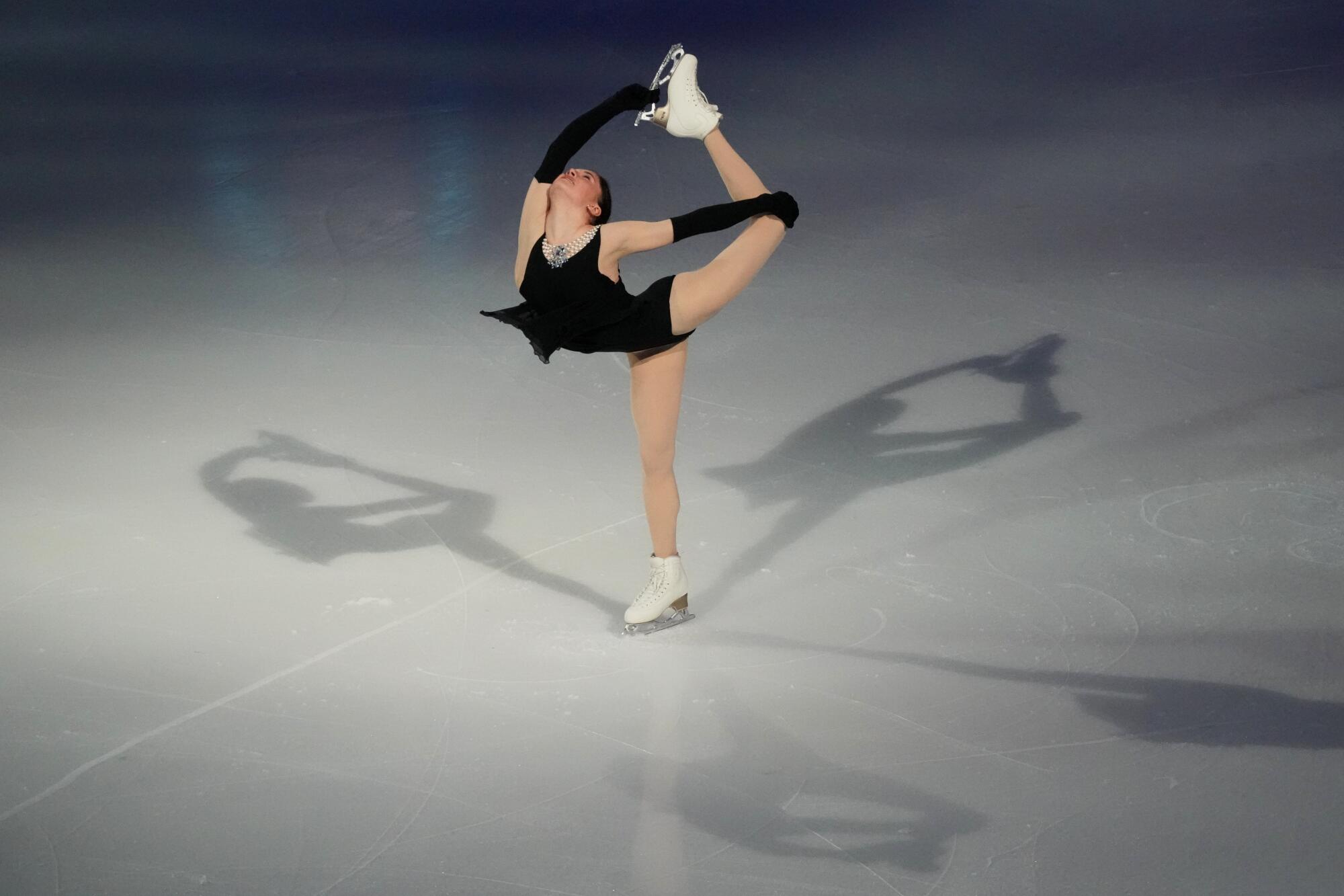Isabeau Levito skates during the U.S. figure skating championships  on Jan. 11 in St. Louis.