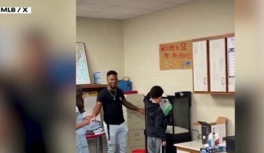 Braves' Ozzie Albies delivers fish tank surprise to Marietta students
