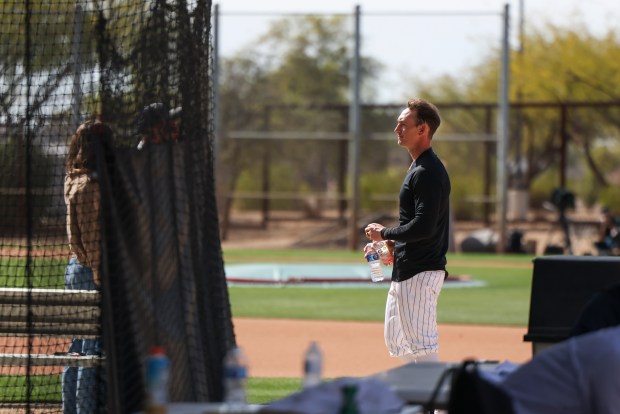 White Sox outfielder Austin Hays during spring training at Camelback Ranch on Sunday, Feb. 15, 2026, in Glendale, Ariz. (Eileen T. Meslar/Chicago Tribune)