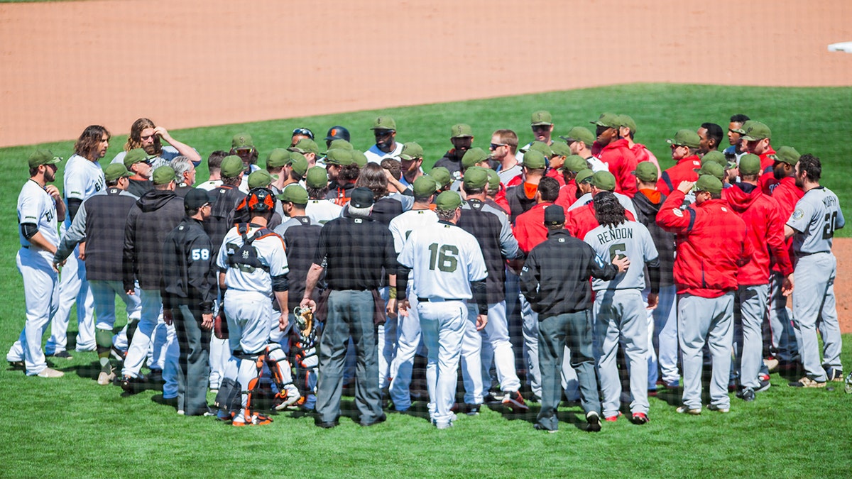 Benches clear