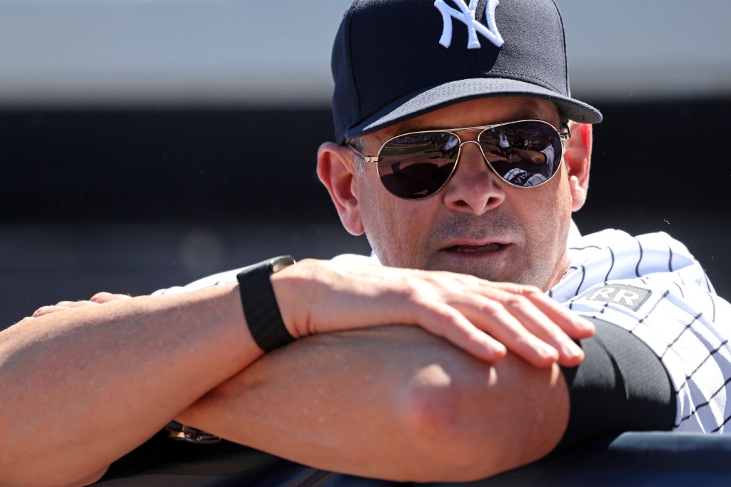 Yankees manager Aaron Boone on the sewage problem at Steinbrenner Field on Saturday: “It’s not great. And it’s all over the place."