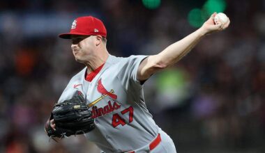 SAN FRANCISCO, CALIFORNIA - SEPTEMBER 23: John King #47 of the St. Louis Cardinals pitches against the San Francisco Giants in the fourth inning at Oracle Park on September 23, 2025 in San Francisco, California. (Photo by Ezra Shaw/Getty Images)