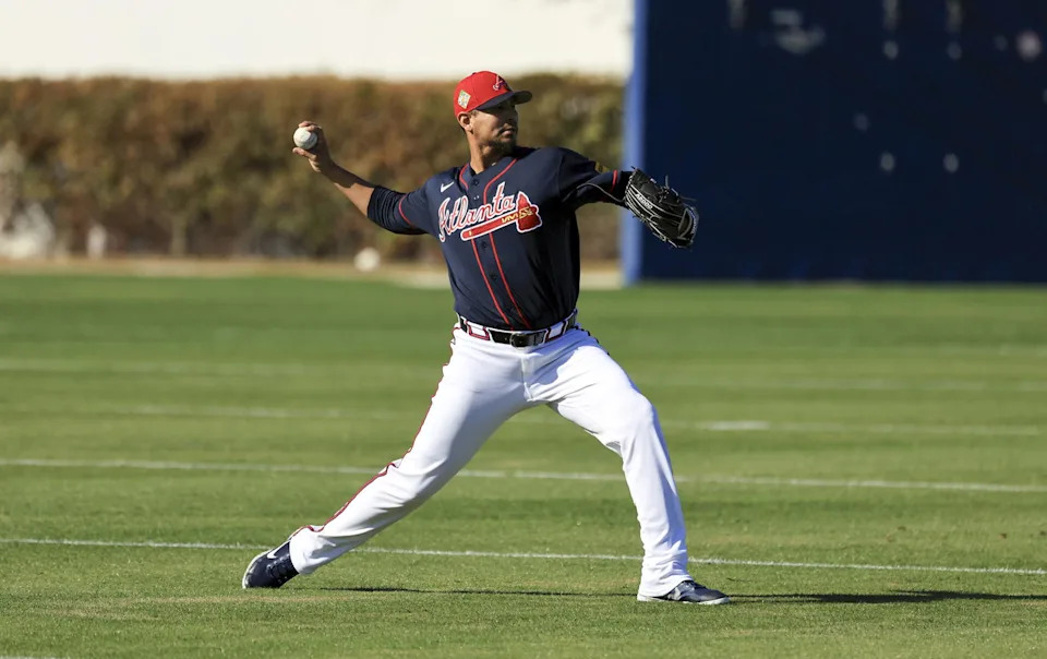 Atlanta Braves pitcher Carlos Carrasco (59). © Kim Klement Neitzel-Imagn Images