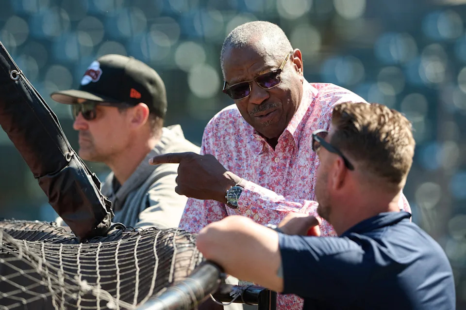 Dusty Baker before a Giants game in August 2025.