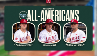 Three Razorbacks Secure NCBWA Preseason All-America Recognition
