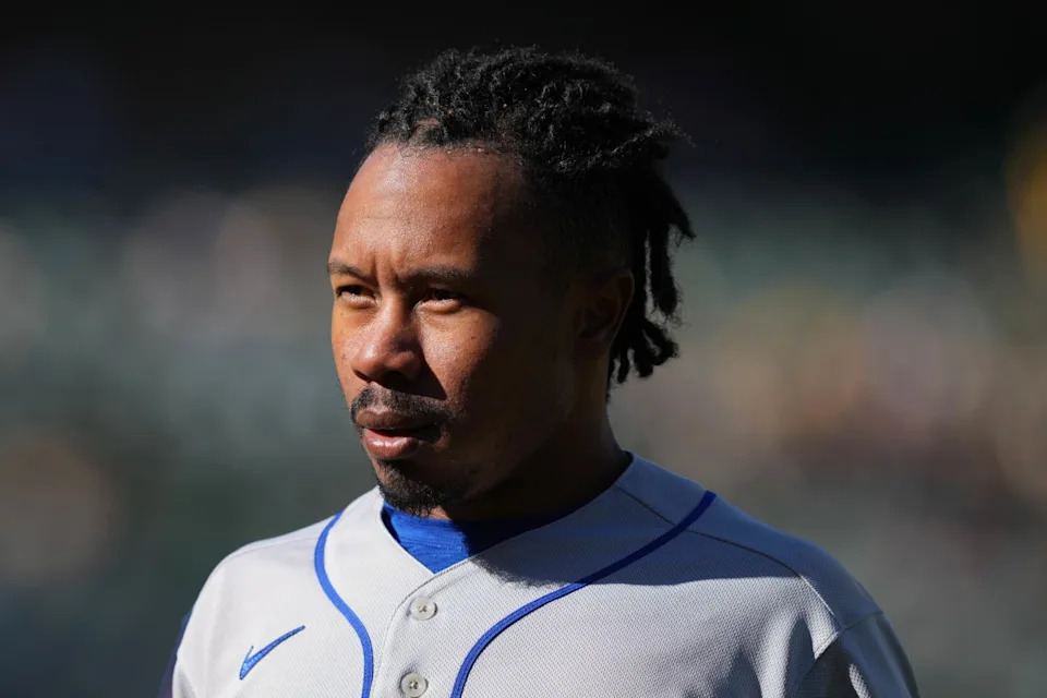 Sep 25, 2022; Oakland, California, USA; New York Mets designated hitter Terrance Gore (4) during the ninth inning against the Oakland Athletics at RingCentral Coliseum. Mandatory Credit: Darren Yamashita-USA TODAY Sports© Darren Yamashita-Imagn Images&period;