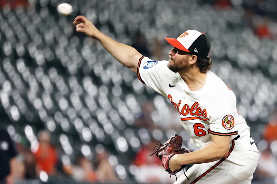 Baltimore Orioles Starting Pitcher Dean Kremer (64) |&nbsp;© Daniel Kucin Jr.-Imagn Images