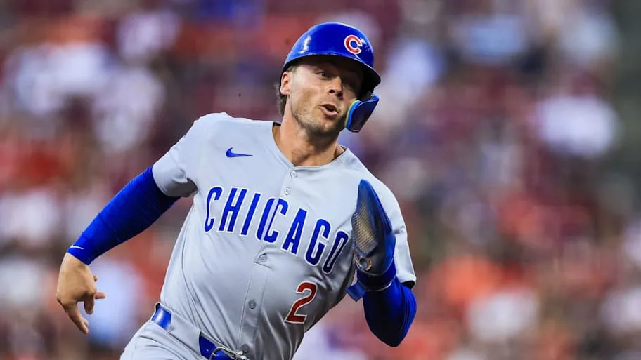 Hoerner scores on a RBI double in the third inning against the Cincinnati Reds at Great American Ball Park.