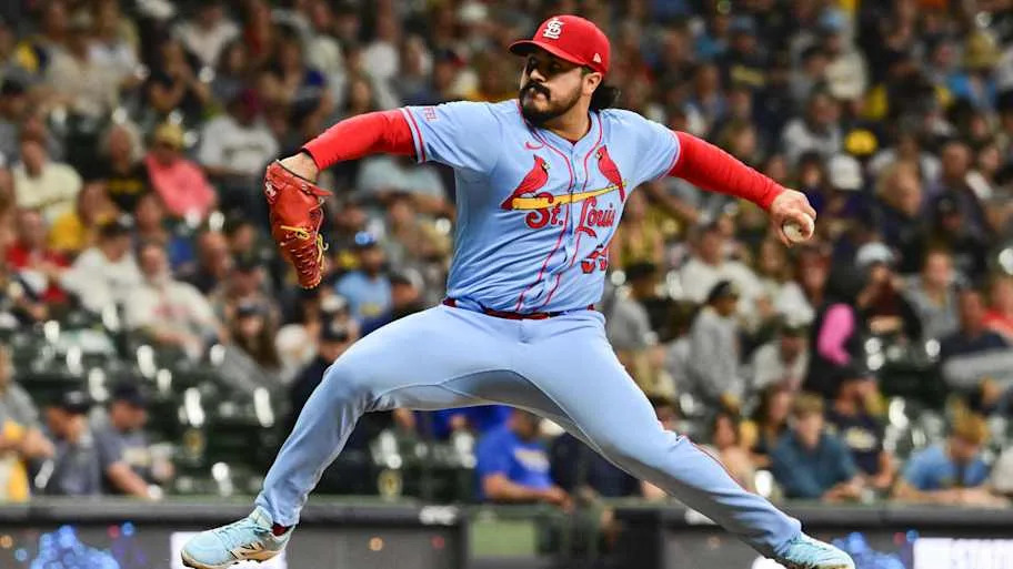 JoJo Romero of St. Louis Cardinals throws pitch from left hand.