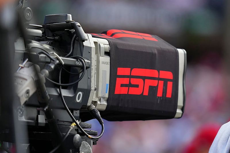 PHILADELPHIA, PENNSYLVANIA - JULY 23: A detailed view of an ESPN tv camera during the game between the Boston Red Sox and Philadelphia Phillies at Citizens Bank Park on July 23, 2025 in Philadelphia, Pennsylvania. The Red Sox defeated the Phillies 9-8 in extra innings. (Photo by Mitchell Leff/Getty Images)