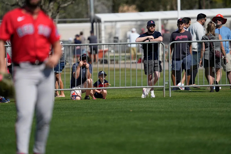 Scenes from the first full squad workout of the spring for the Boston Red Sox at JetBlue Park at Fenway South on Monday, Feb. 17, 2025.