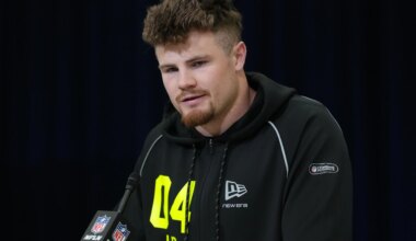 Bryce Boettcher questioned about baseball career at NFL Combine