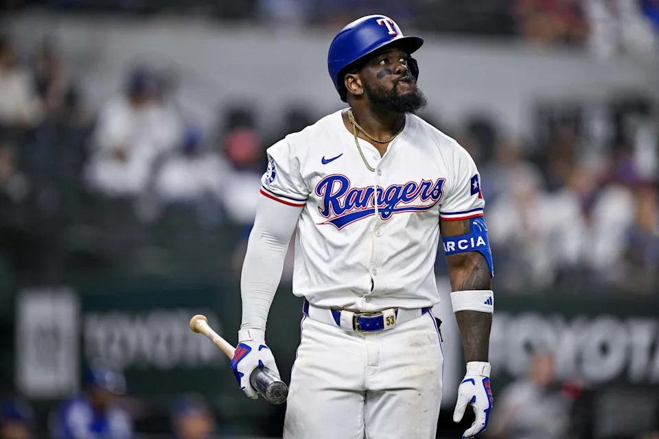 Adolis Garcia. Credit: Jerome Miron-Imagn Images.