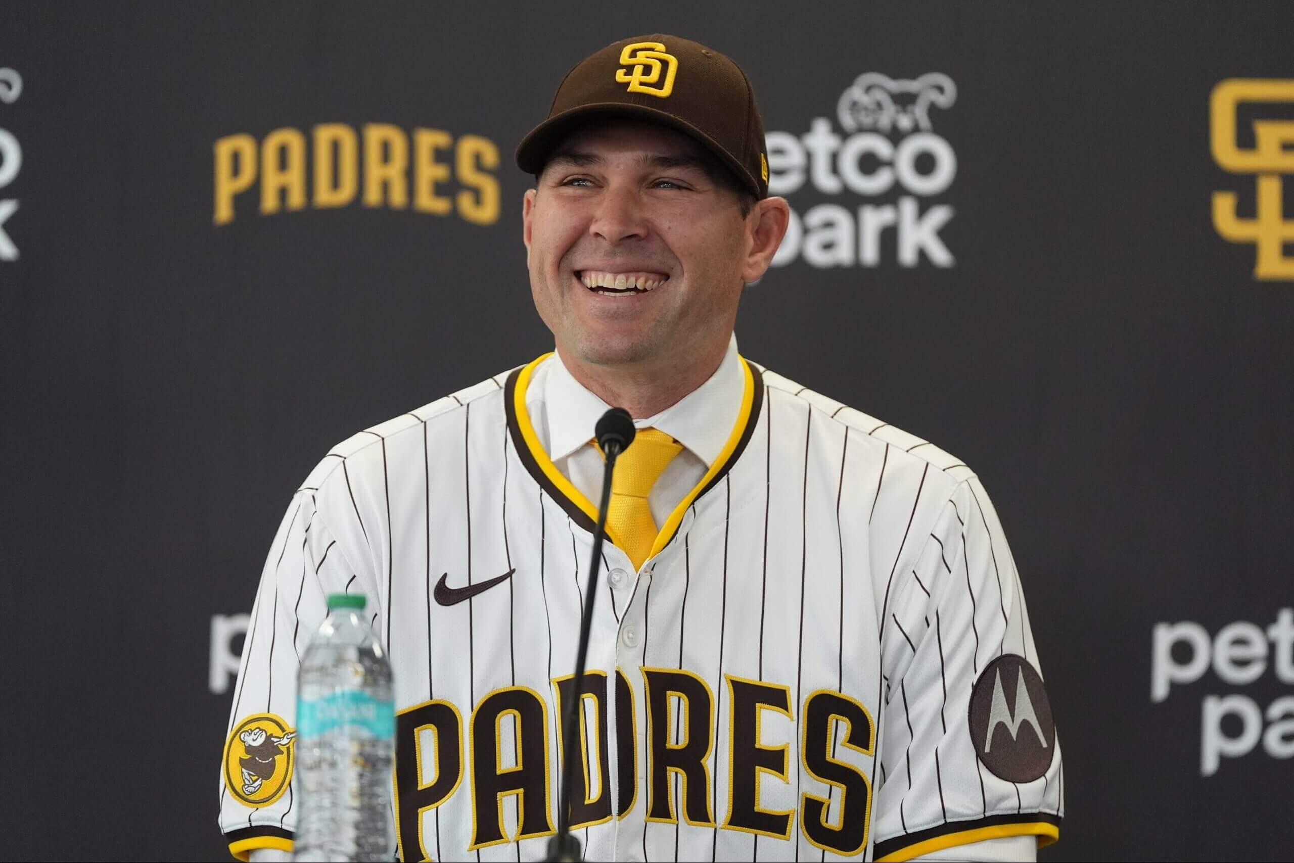 Craig Stammen smiles at his introductory press conference.
