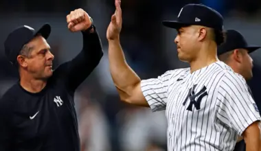 NY Yankees manager Aaron Boone addresses media on Giancarlo Stanton's playing status