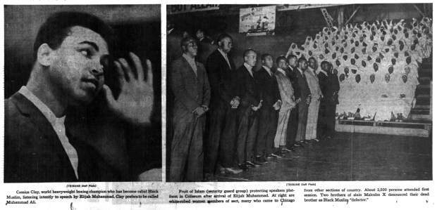 Security was high and tensions flared as the Nation of Islam's three-day conference commenced on Feb. 26, 1965, at the Coliseum in Chicago. Malcolm X, a former member of the group, had been assassinated just five days earlier in New York. (Chicago Tribune)