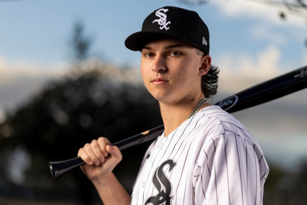 Chicago White Sox outfielder Brooks Baldwin participates in media day during Spring Training at Camelback Ranch in Glendale, Ariz., on Tuesday, Feb. 17, 2026. (Eileen T. Meslar/Chicago Tribune)