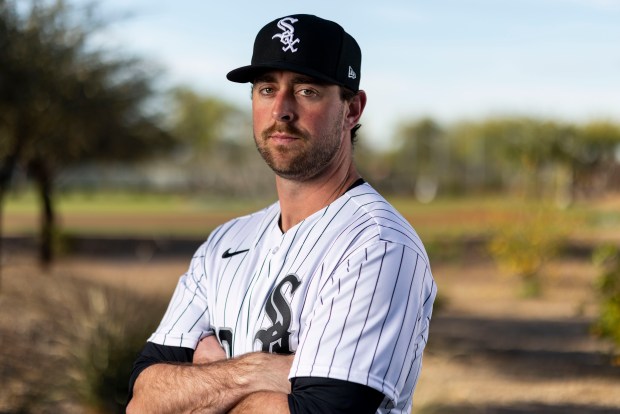 Chicago White Sox relief pitcher Tyler Gilbert participates in media day during spring training at Camelback Ranch, Feb. 17, 2026. (Eileen T. Meslar/Chicago Tribune)
