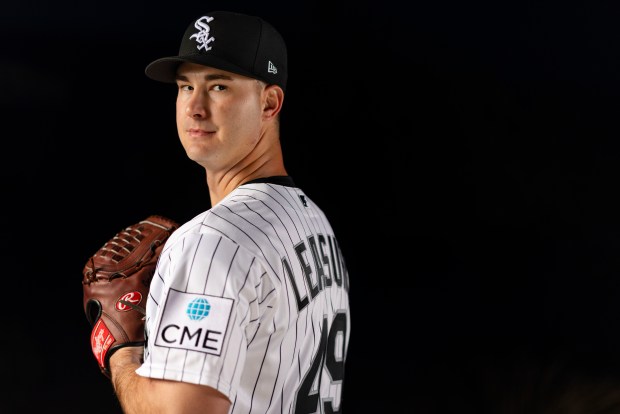 Chicago White Sox relief pitcher Jordan Leasure participates in media day during Spring Training at Camelback Ranch in Glendale, Ariz., on Tuesday, Feb. 17, 2026. (Eileen T. Meslar/Chicago Tribune)