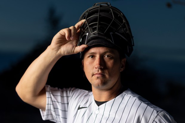 Chicago White Sox catcher Korey Lee participates in media day during Spring Training at Camelback Ranch in Glendale, Ariz., on Tuesday, Feb. 17, 2026. (Eileen T. Meslar/Chicago Tribune)