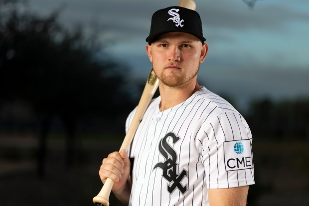 Chicago White Sox first baseman Curtis Mead participates in media day during Spring Training at Camelback Ranch in Glendale, Ariz., on Tuesday, Feb. 17, 2026. (Eileen T. Meslar/Chicago Tribune)