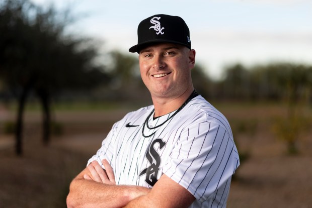 Chicago White Sox starting pitcher Tanner McDougal participates in media day during Spring Training at Camelback Ranch in Glendale, Ariz., on Tuesday, Feb. 17, 2026. (Eileen T. Meslar/Chicago Tribune)
