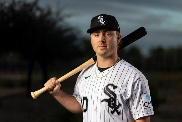 Chicago White Sox shortstop Chase Meidroth participates in media day during Spring Training at Camelback Ranch in Glendale, Ariz., on Tuesday, Feb. 17, 2026. (Eileen T. Meslar/Chicago Tribune)