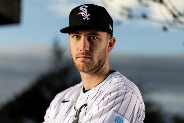 Chicago White Sox starting pitcher Sean Burke participates in media day during Spring Training at Camelback Ranch in Glendale, Ariz., on Tuesday, Feb. 17, 2026. (Eileen T. Meslar/Chicago Tribune)