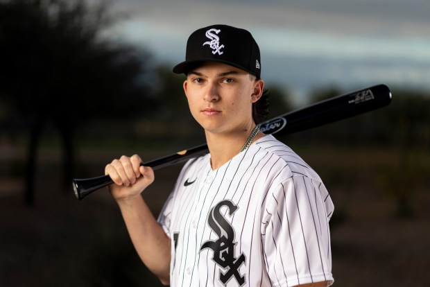 Chicago White Sox outfielder Brooks Baldwin participates in media day during Spring Training at Camelback Ranch in Glendale, Ariz., on Tuesday, Feb. 17, 2026. (Eileen T. Meslar/Chicago Tribune)