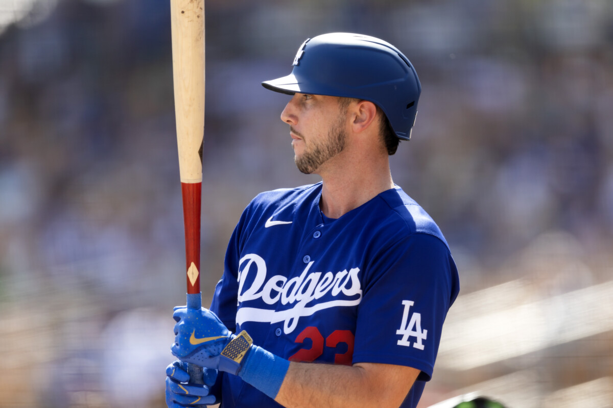 Los Angeles Dodgers outfielder Kyle Tucker against the Chicago White Sox during a spring training game at Camelback Ranch-Glendale.