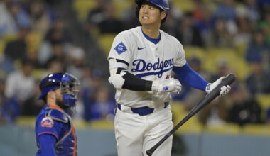 Los Angeles Dodgers two-way star Shohei Ohtani playing against the Mets in 2025.