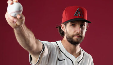 Zac Gallen #23 of the Arizona Diamondbacks...