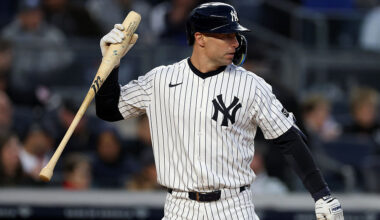 Paul Goldschmidt #48 of the New York Yankees...
