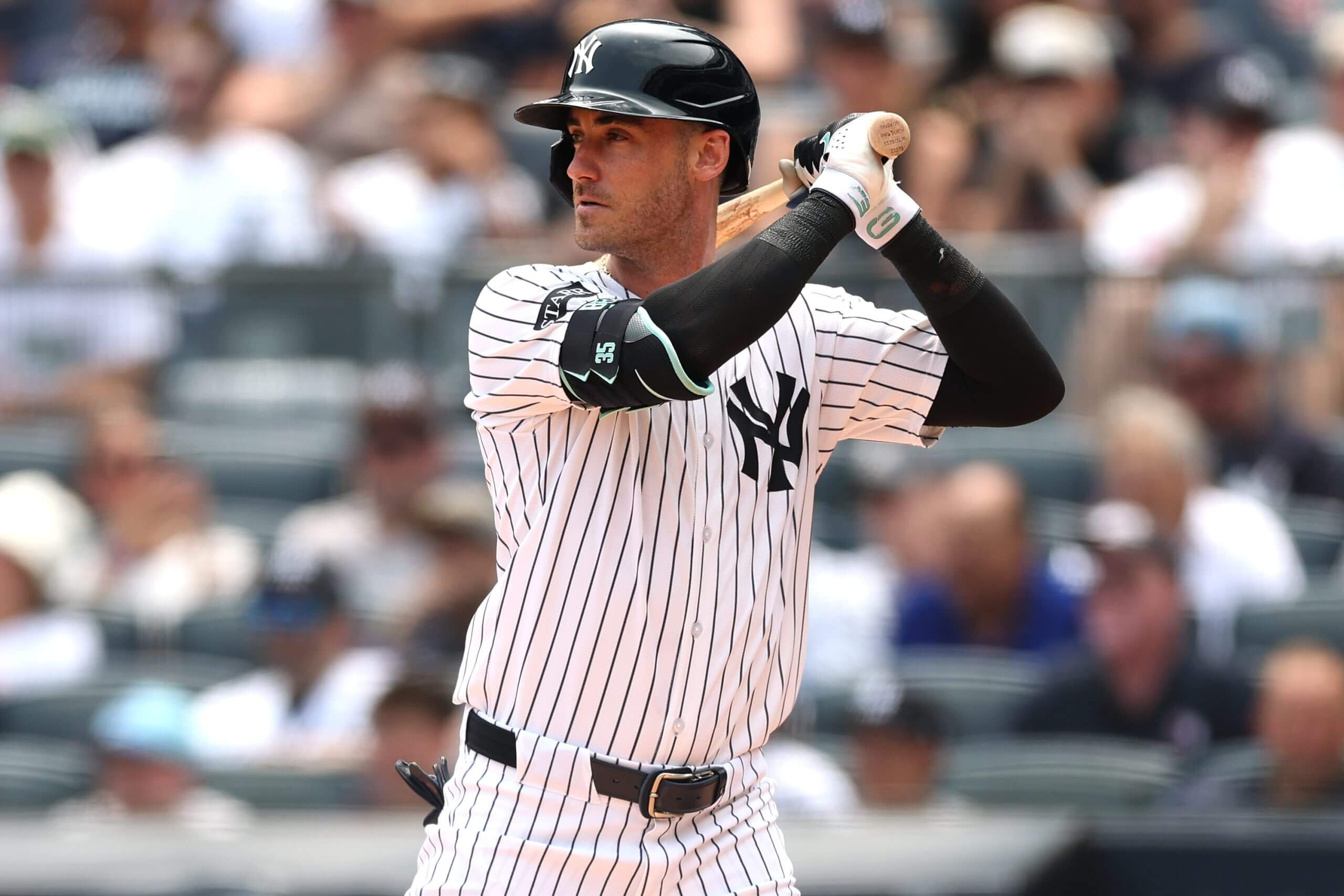 Cody Bellinger bats for the Yankees.