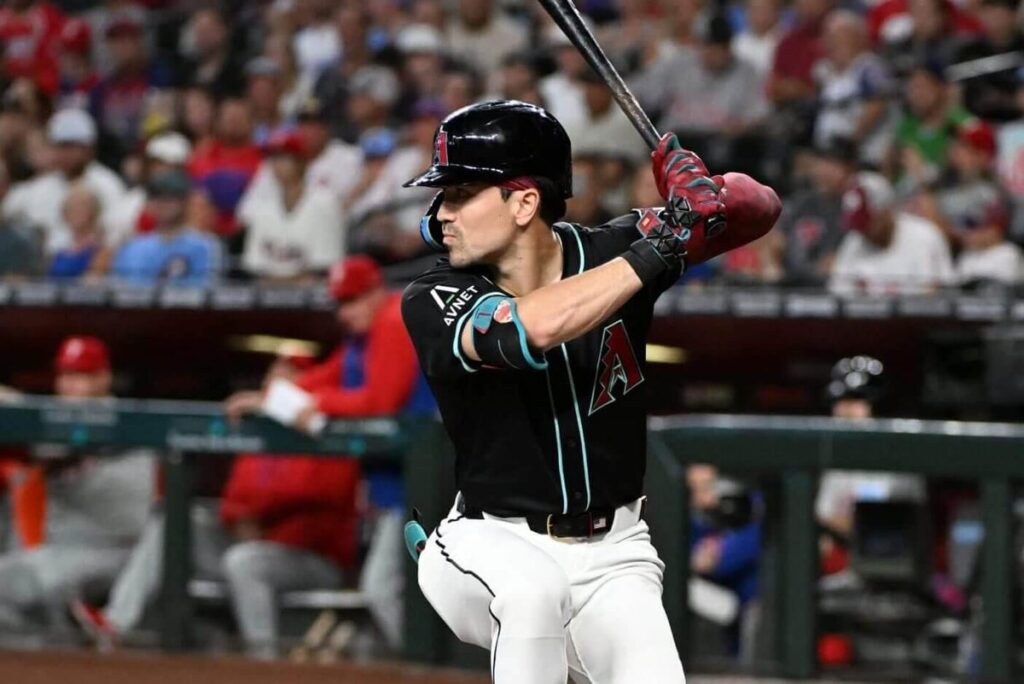 Corbin Carroll batting for the Diamondbacks last season