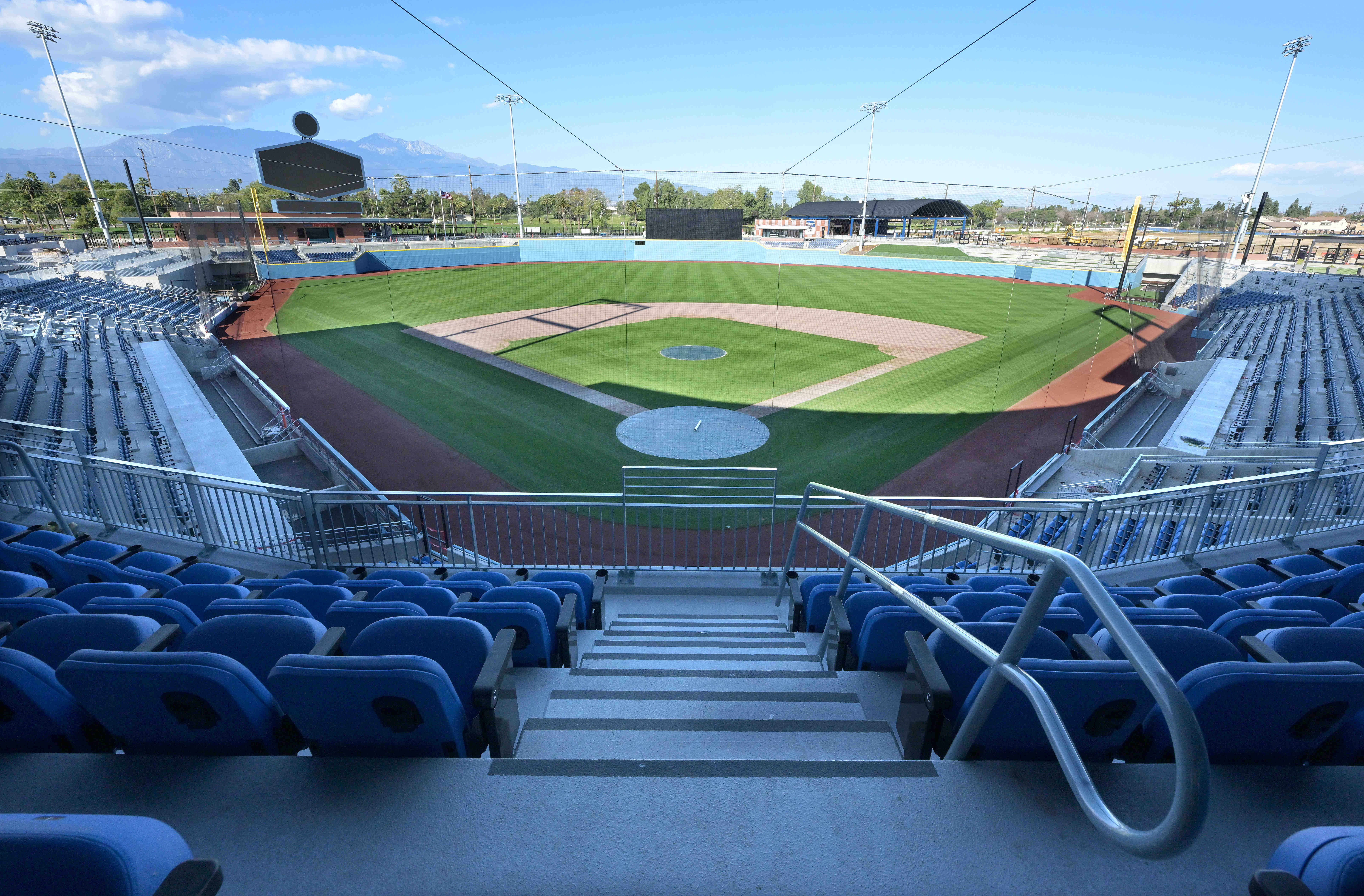 Balcony seating is seen Friday, Feb. 13, 2026, outside the...