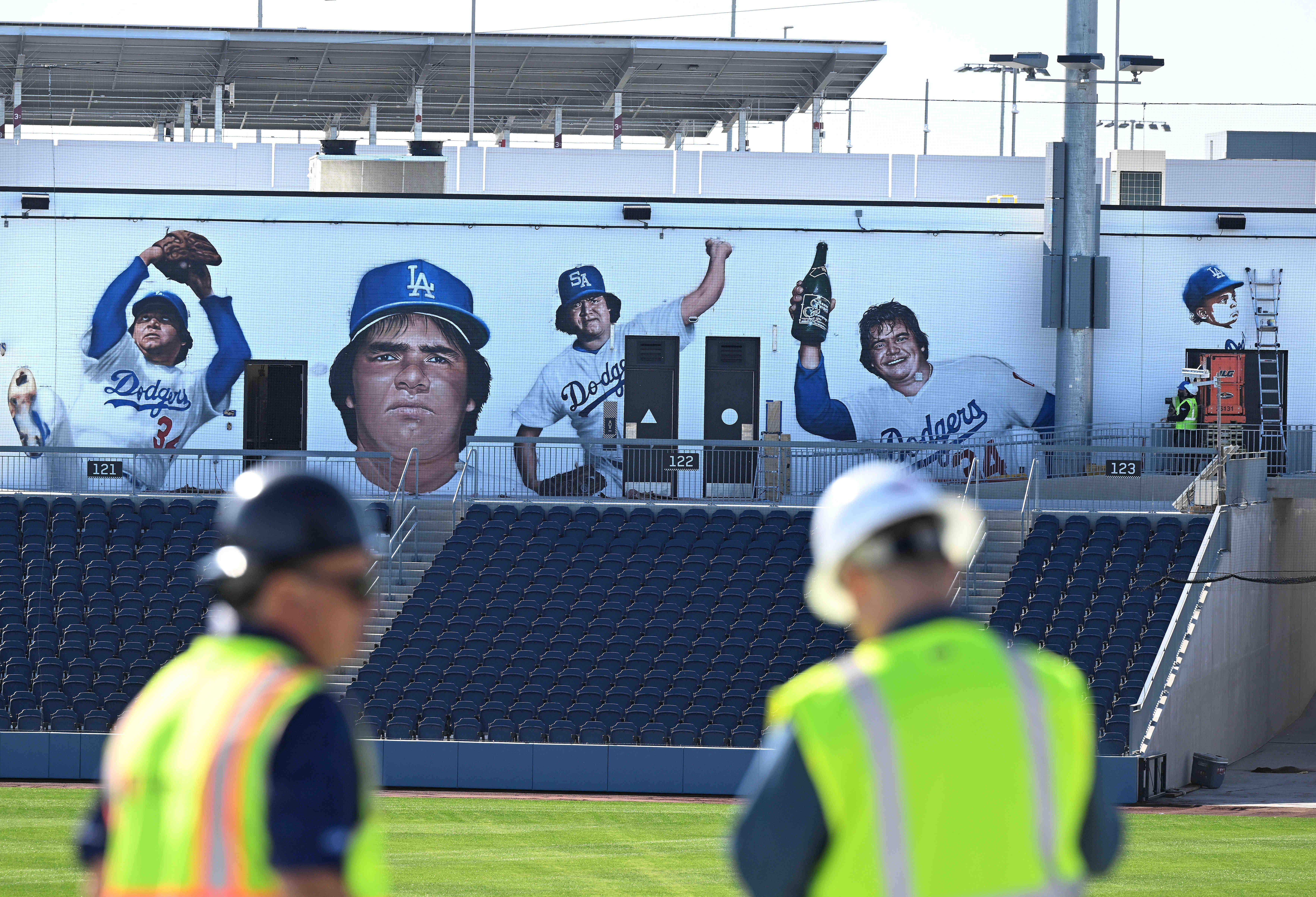 A mural of Los Angeles Dodger legend Fernando Valenzuela is...