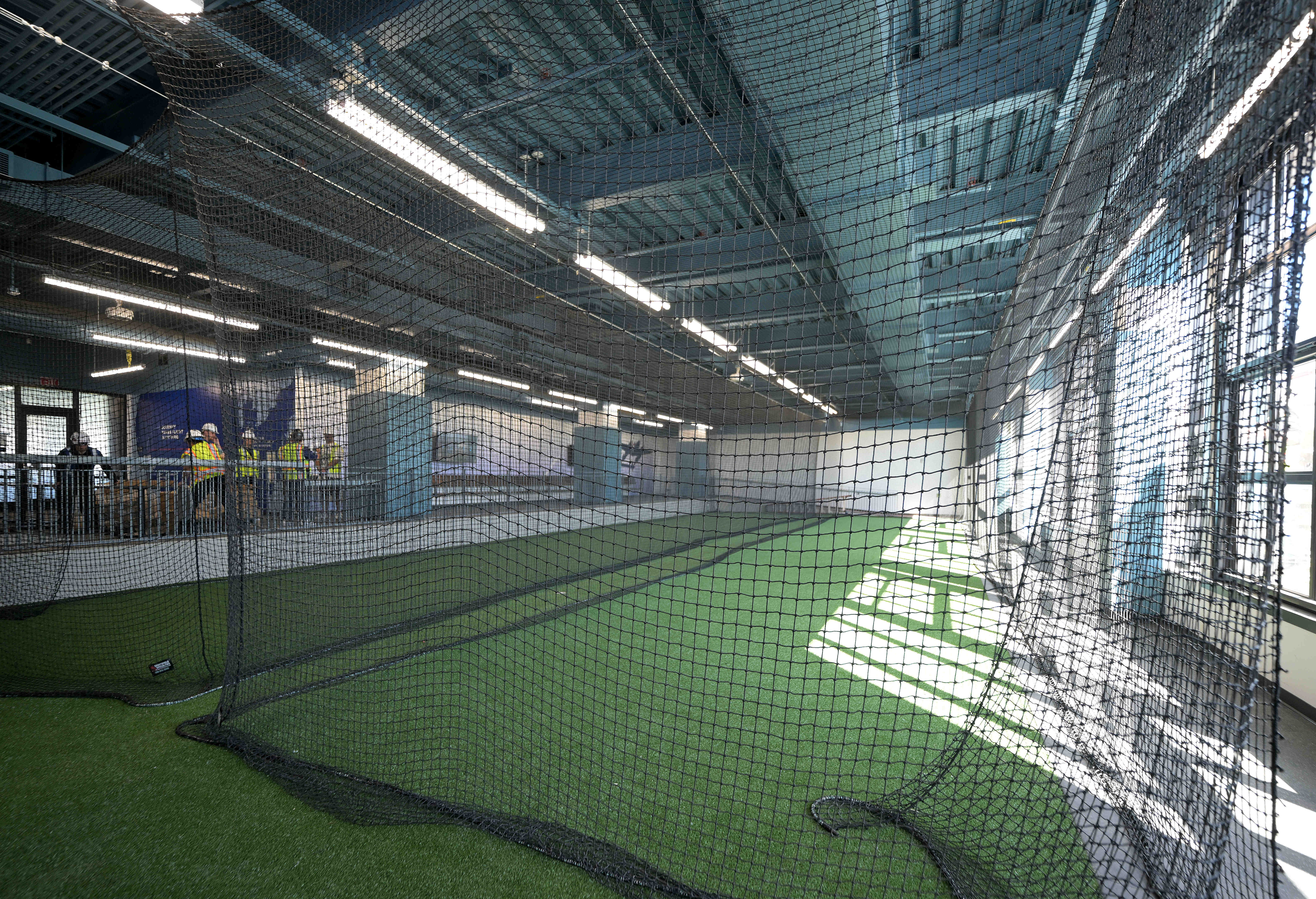 The fan batting cage is seen Friday, Feb. 13, 2026,...